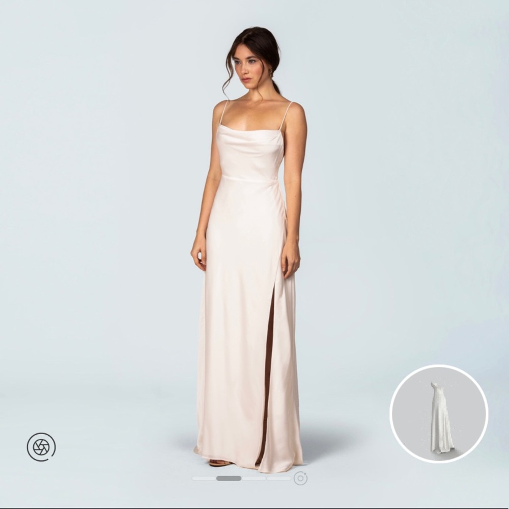Fame and Partners Ivory Strappy Draped Gown